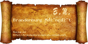 Brandenburg Ménrót névjegykártya